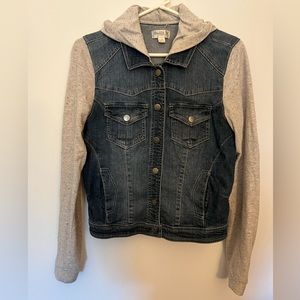 Love Fire Hooded Jean Jacket size medium